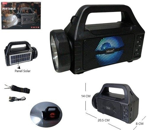 Parlante Multifuncional Solar inteligente con cargador de celular