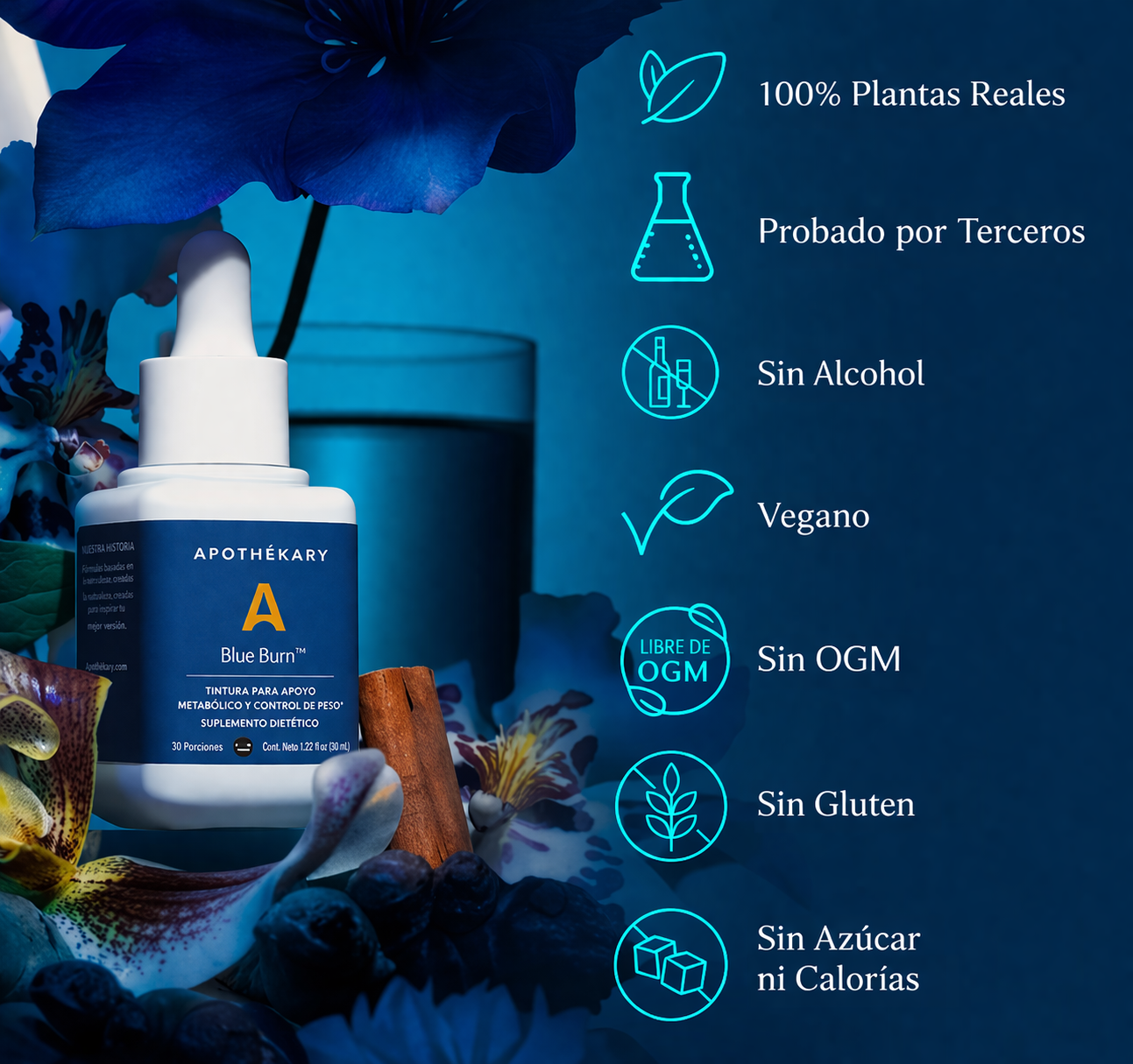 Gotas Herbales Blue Burn: Apoyo Metabólico y Control de Peso