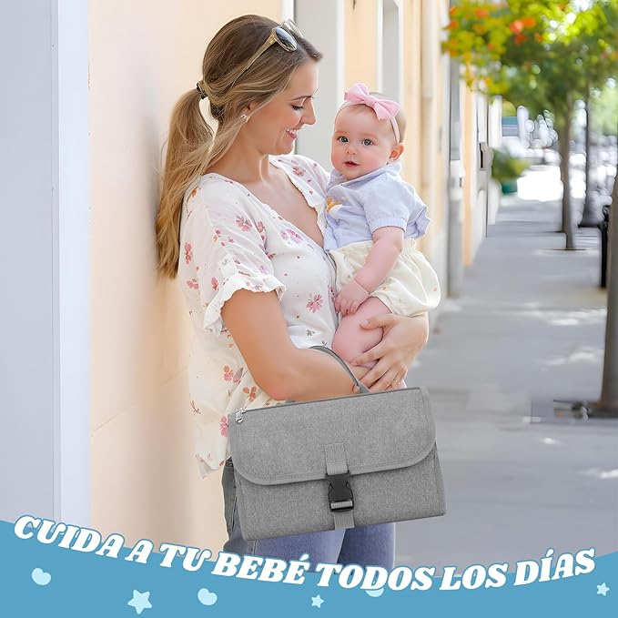 Pañalera Plegable Portátil Suave al Tacto 100% Impermeable y Fácil de Limpiar