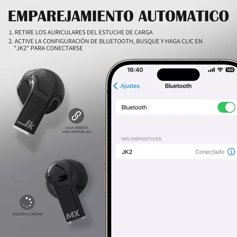 Auriculares inalámbricos con estuche convertible en forma de corazón