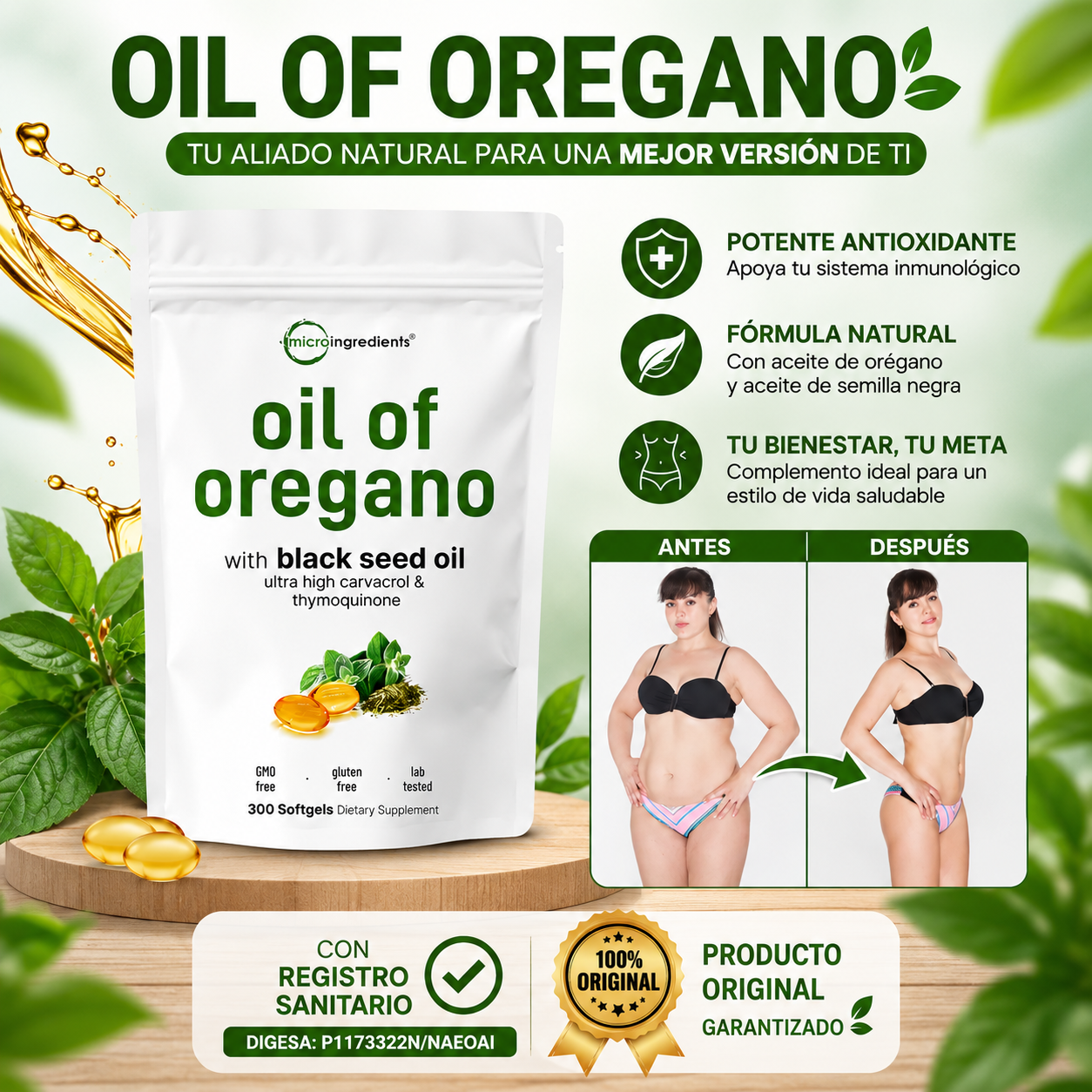 ACEITE DE ORÉGANO | Antiparasitario Natural, Anticandidiasis y Antioxidante - oferta 2x1
