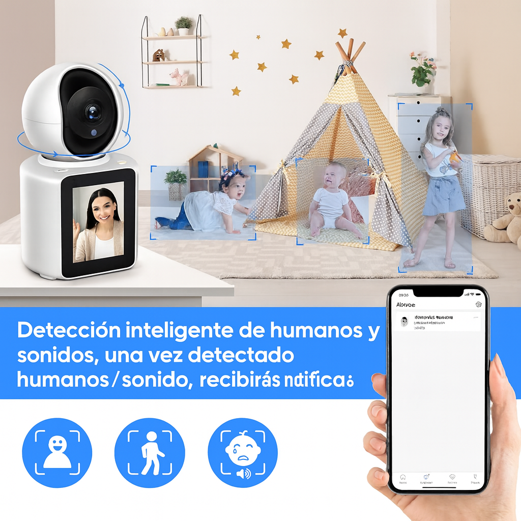 Cámara IP con Pantalla HD, Videollamada y Detección Inteligente