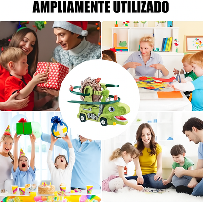 Pista de dinosaurio con tobogán eléctrico educativo