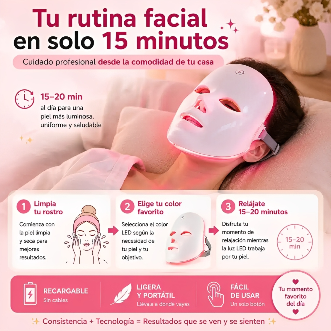 Mascara Led Facial  (7 Colores de terapia)