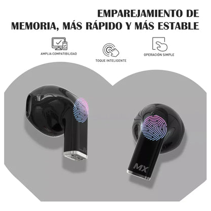 Auriculares inalámbricos con estuche convertible en forma de corazón
