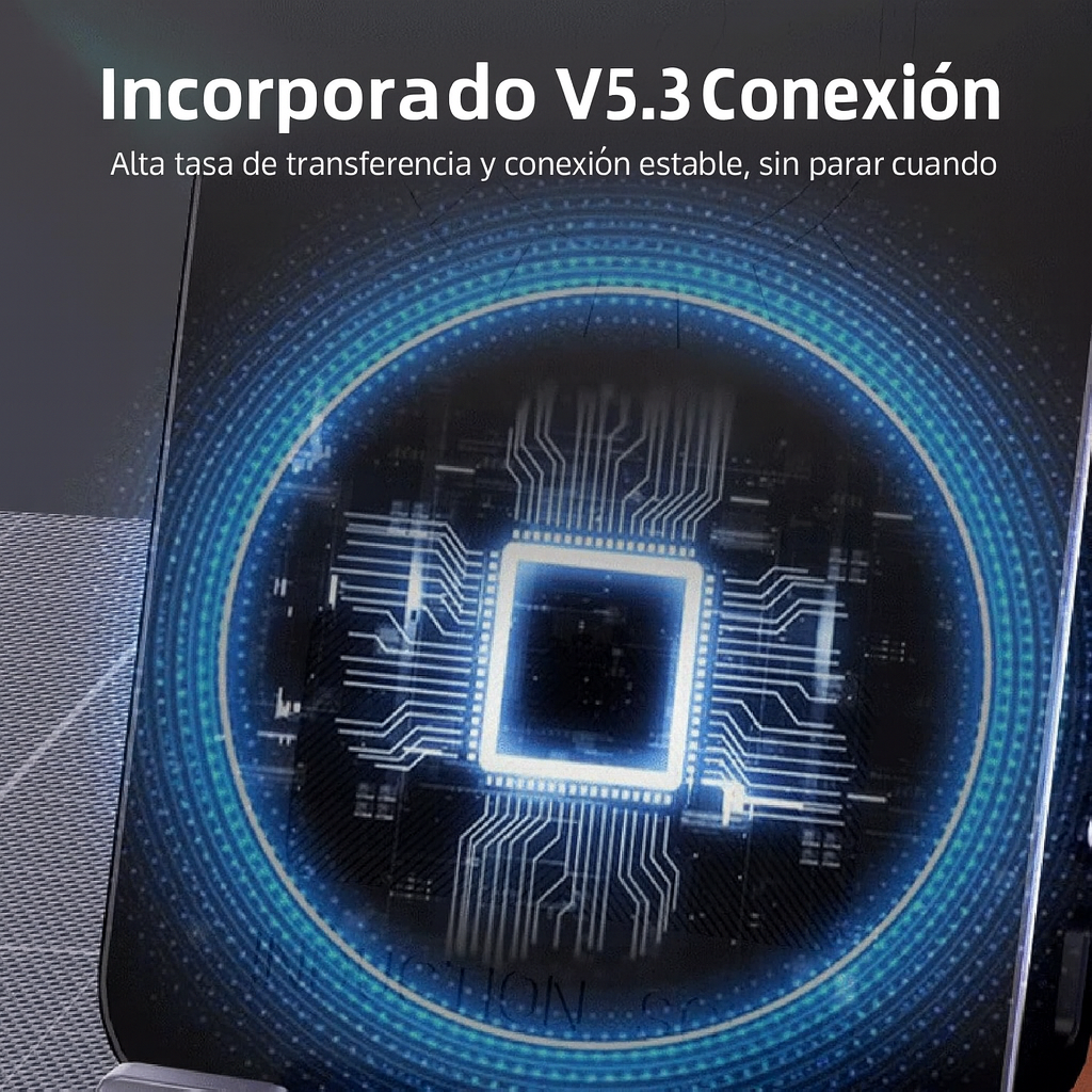 Soporte con Amplificador de sonido y Carga Inalámbrica