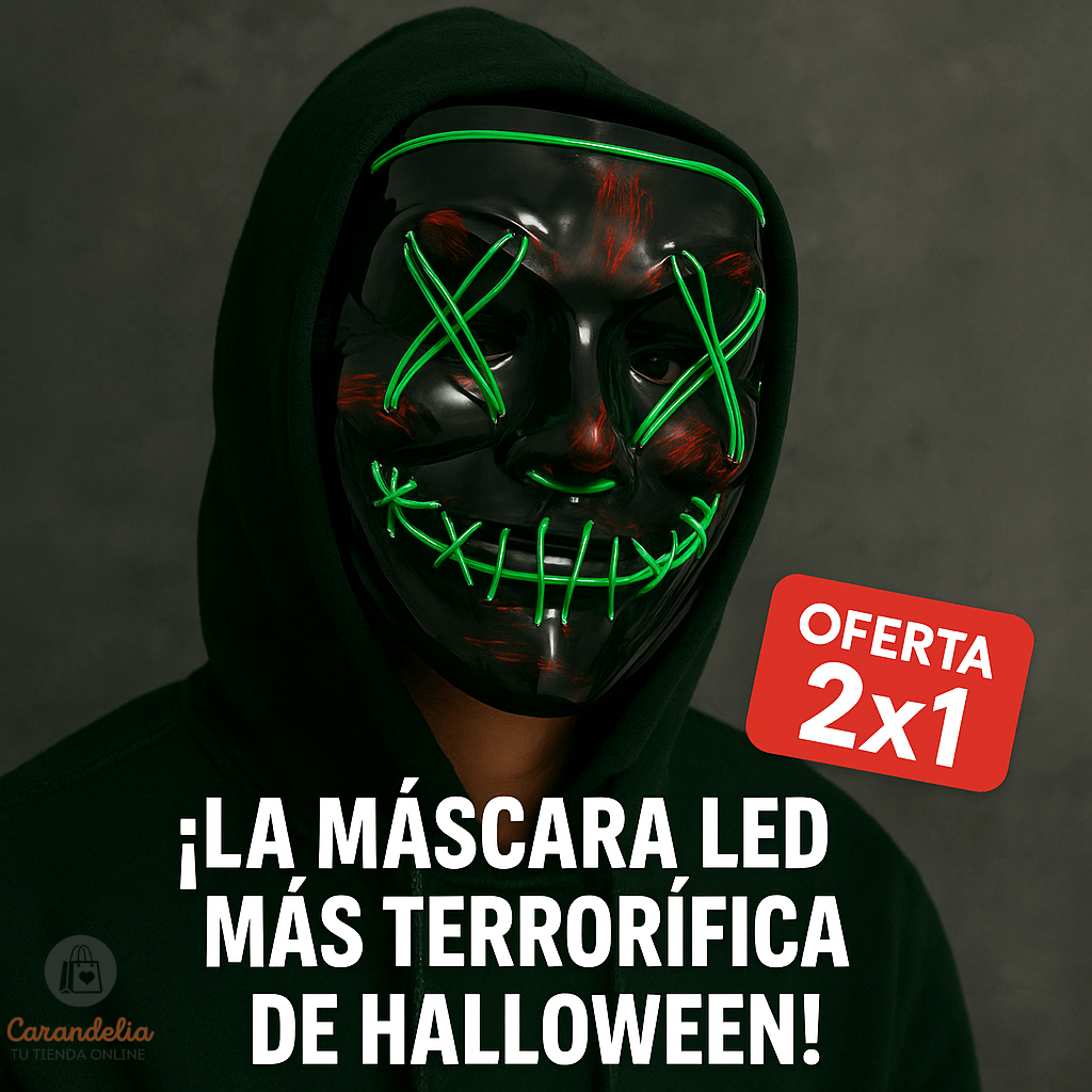 Máscara LED La Purga – Atrae todas las miradas en Halloween 👻🎃