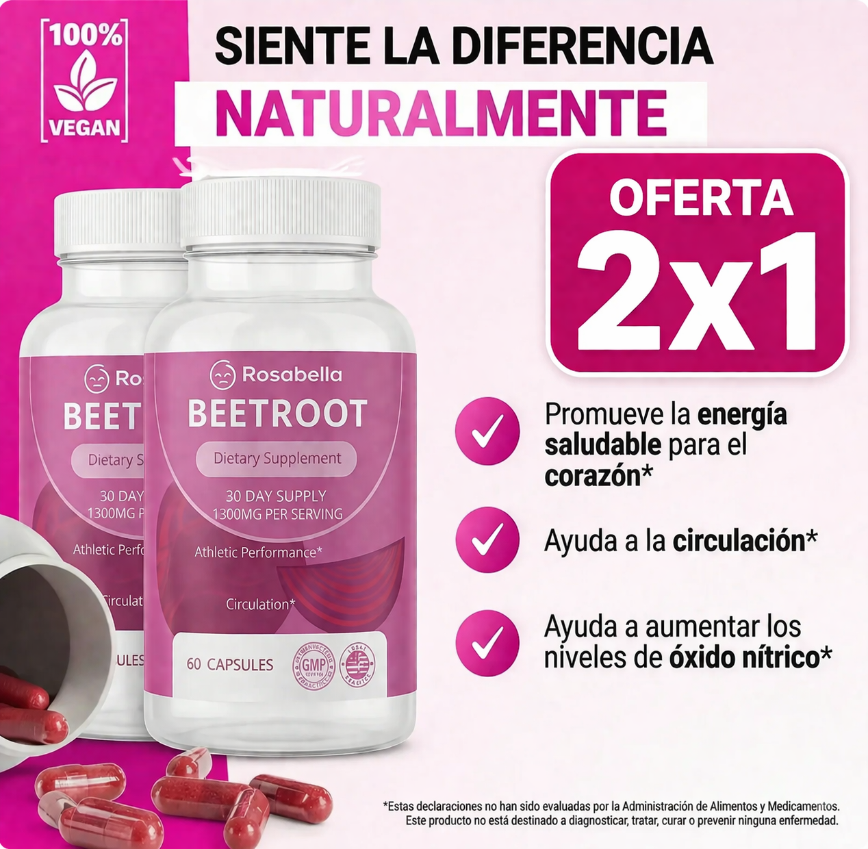 Remolacha en Cápsulas | Energía y Salud Cardiaca 💊❤️ ¡OFERTA 2x1 SOLO HOY!🔥