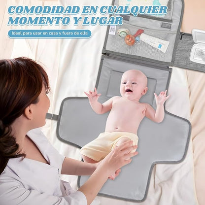 Pañalera Plegable Portátil Suave al Tacto 100% Impermeable y Fácil de Limpiar