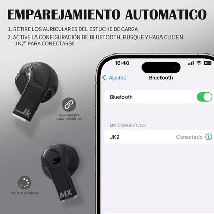 Auriculares inalámbricos con estuche convertible en forma de corazón