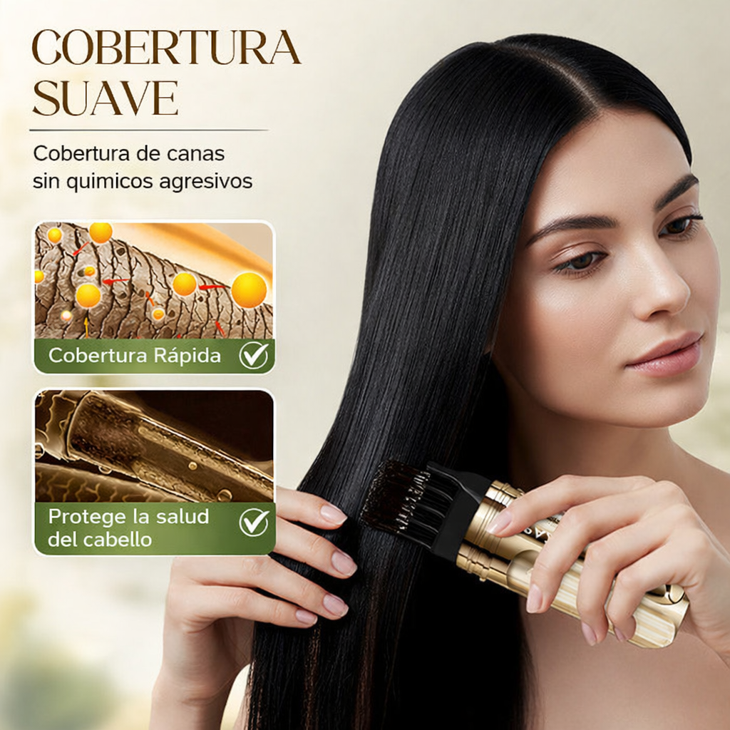✨ Peine Tinte 2en1 para Canas - Cobertura Rápida y Natural, Sin Productos Químicos Agresivos, Fácil de Usar en Casa 🌿📦