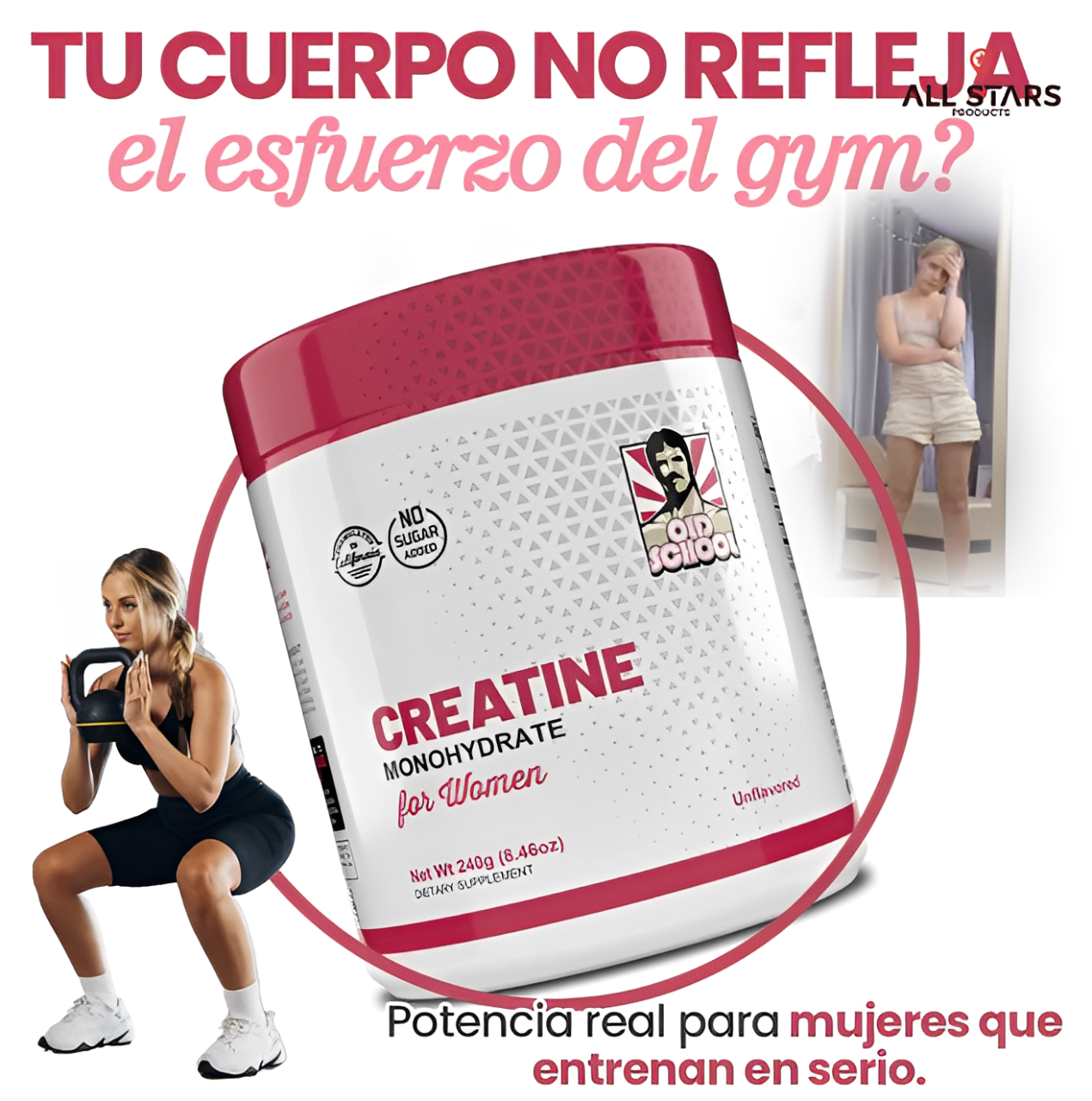 CREATINE MONOHYDRATE - Potencia el crecimiento de glúteos y piernas