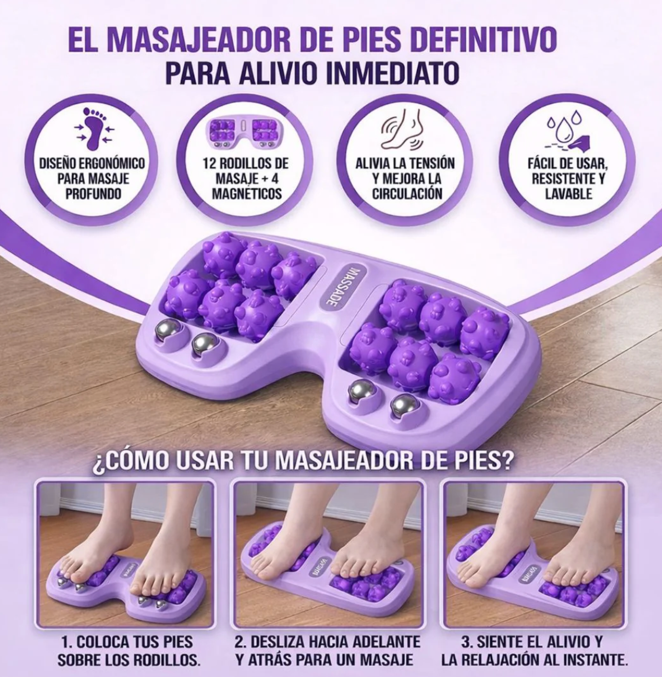 RelaxFoot Pro™ – Rodillo Masajeador de Pies Portátil + REGALO MASAJEADOR ELÉCTRICO