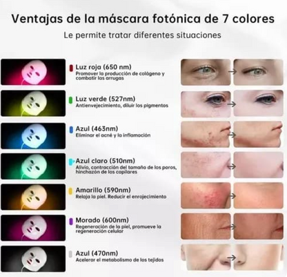 Mascara Led Facial  (7 Colores de terapia)