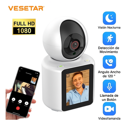 Cámara IP con Pantalla HD, Videollamada y Detección Inteligente