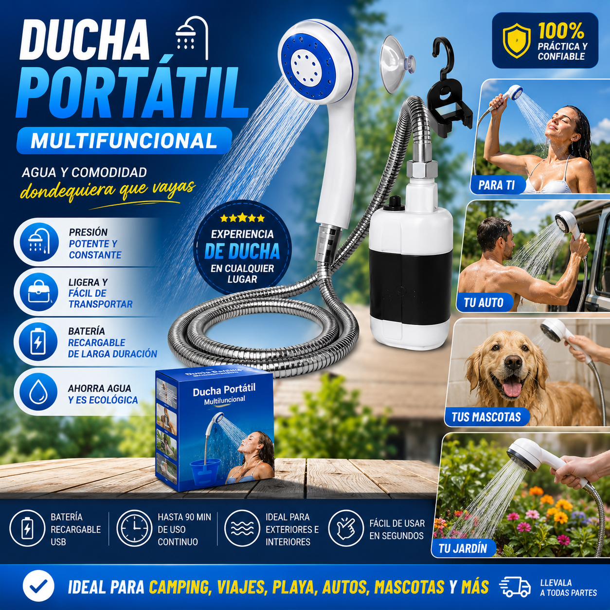 DUCHA PORTATIL 🚿 MULTIFUNCIONAL