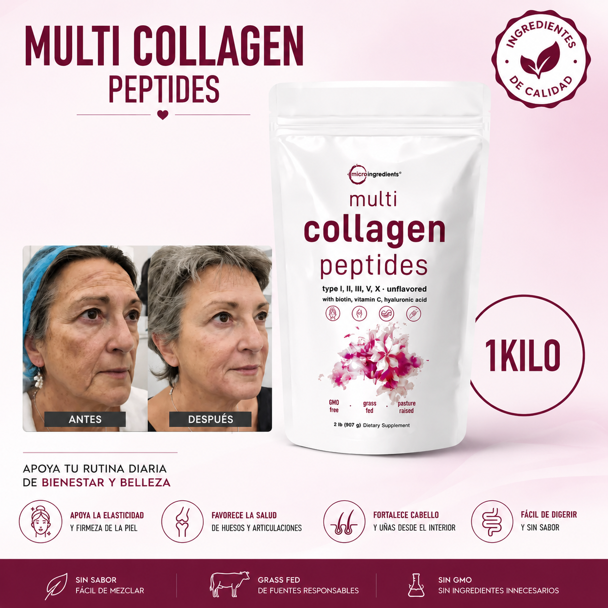MULTI COLÁGENO 5 EN 1 PREMIUM - 1 KILO