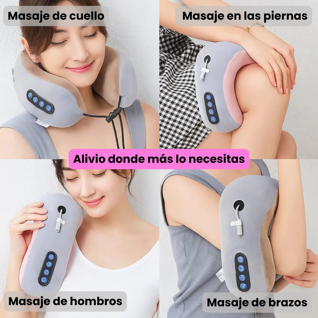 Masajeador Cervical Eléctrico 360° Almohada de Cuello y Espalda