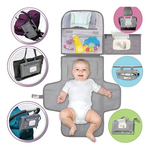 Pañalera Plegable Portátil Suave al Tacto 100% Impermeable y Fácil de Limpiar