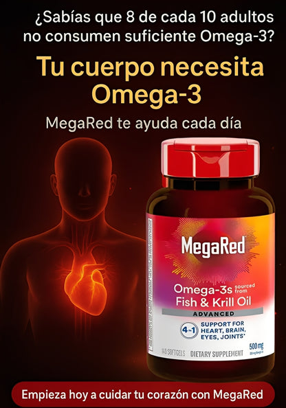 MegaRed – Apoya tu corazón con Omega-3 de alta absorción