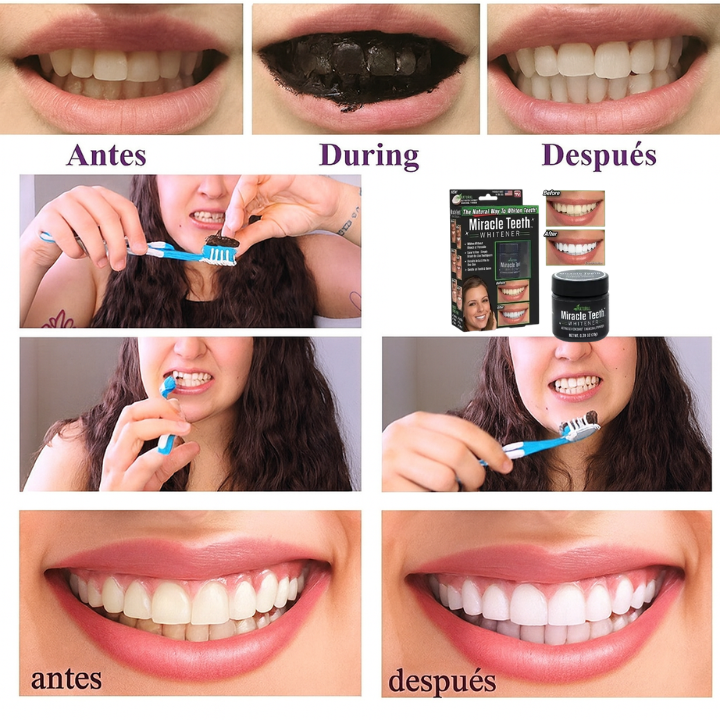 Blanqueador Dental Carbón Coco 100% Natural Orgánico