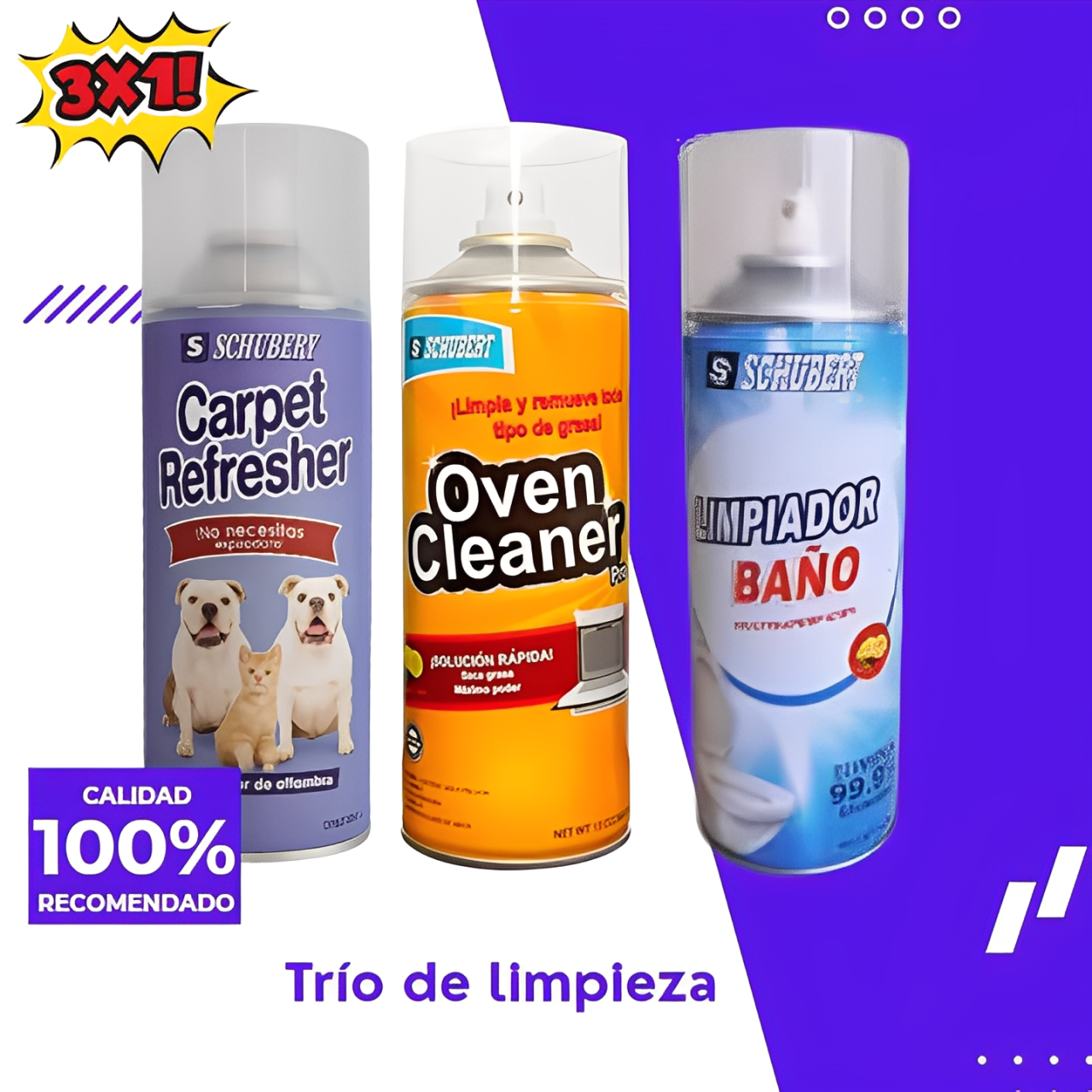 Trío de Limpieza Profesional Schubery – Potencia y Frescura para Cada Espacio