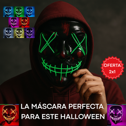 Máscara LED La Purga – Atrae todas las miradas en Halloween 👻🎃