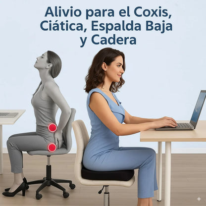 ErgoSeat - Cojín Ortopédico con Memoria para Máxima Comodidad