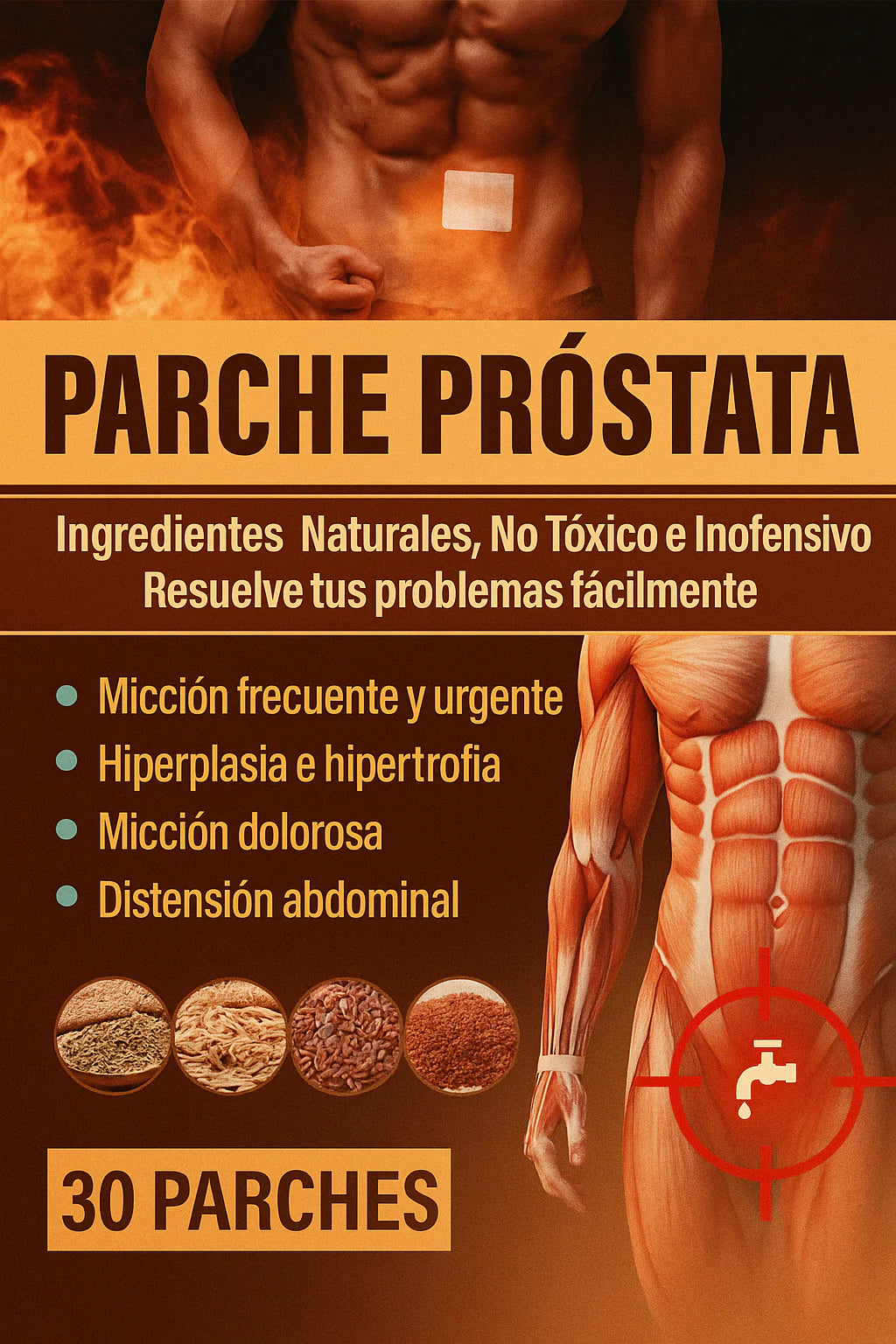 Parche Prostata Herbal: Confort, Protección y Equilibrio Interno - 30 parches oferta solo por hoy