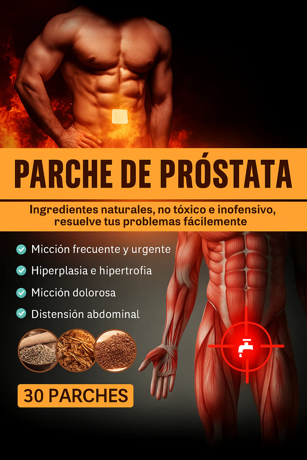 Parche Prostata Herbal: Confort, Protección y Equilibrio Interno - 30 parches oferta solo por hoy