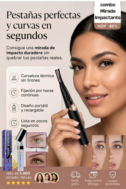 Rizador de Pestañas Térmico Recargable + SERUM PARA CRECIMIENTO DE PESTAÑAS