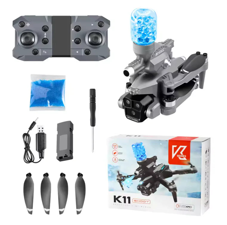 DRONE K11 MAX FHD LANZADOR DE BOLAS HIDROGEL 3 CAMARAS