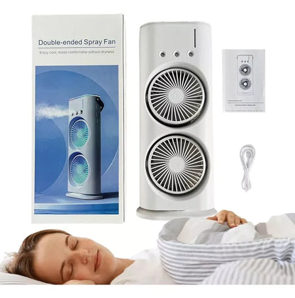Ventilador con Humificador Doble Aspa 5 en 1