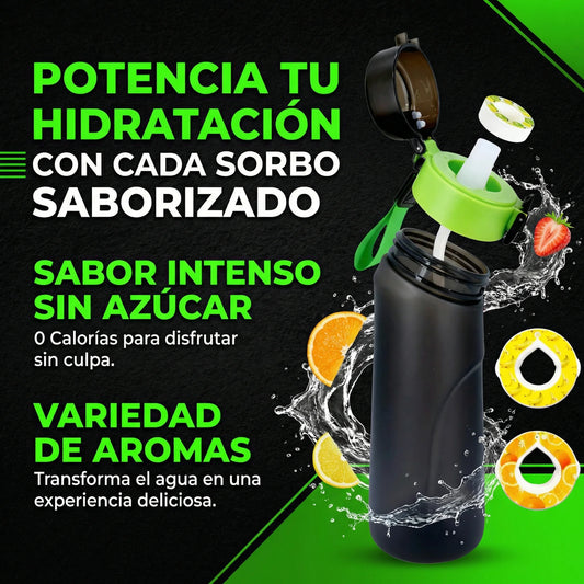 Botella de agua con fragancia de frutas, cápsulas de sabor portátil