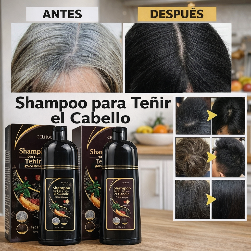 🌿 Shampoo Tinte Cubre Canas sin Amoníaco | Color Natural y Cuidado del Cabello en Minutos