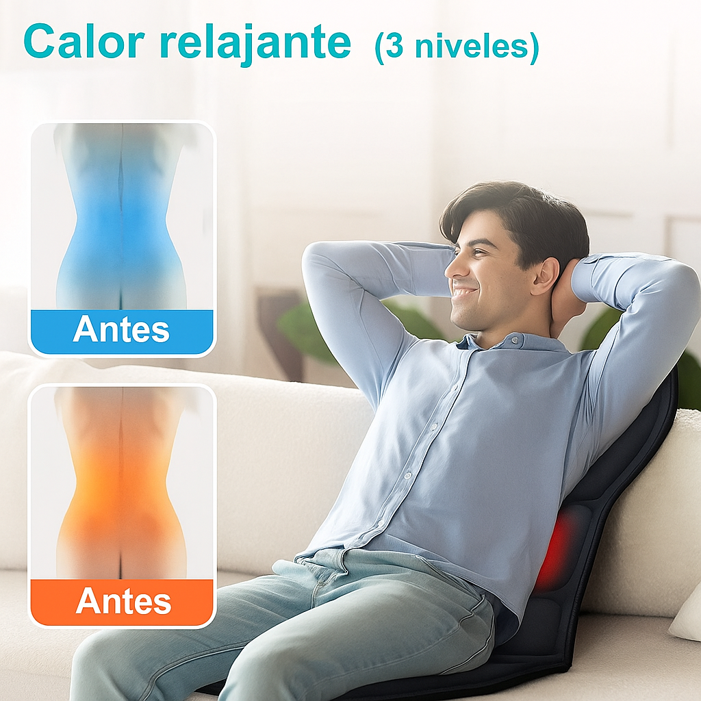 masajeador de cuerpo completo con vibración y calefacción + control remoto