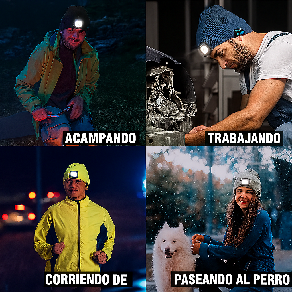 Gorro Reproductor de música con Linterna Integrada