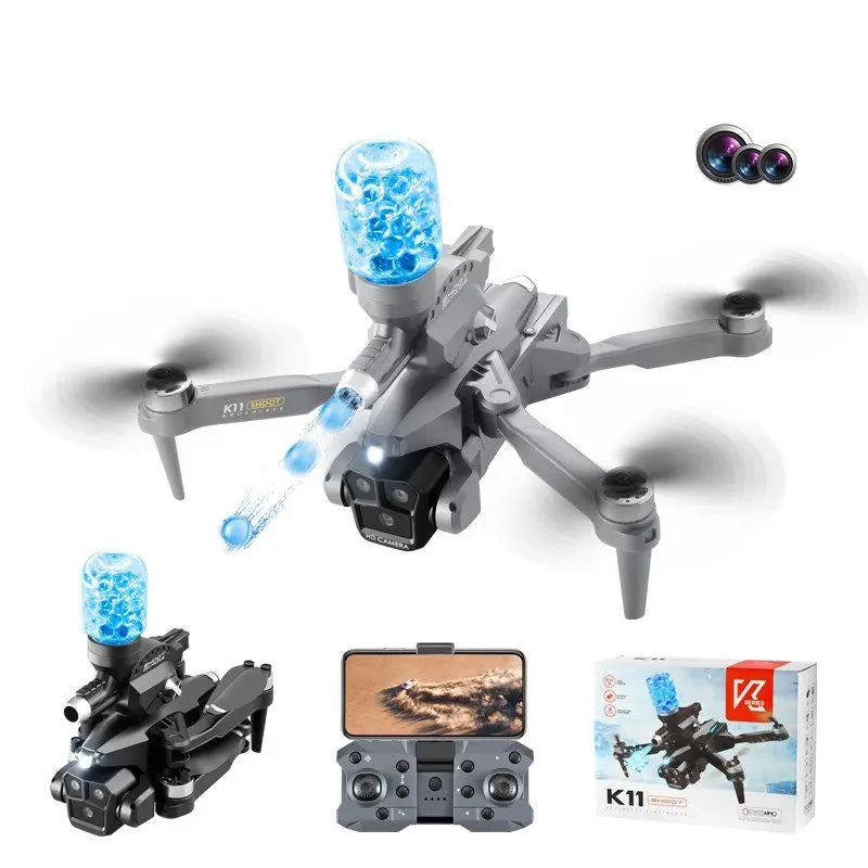DRONE K11 MAX FHD LANZADOR DE BOLAS HIDROGEL 3 CAMARAS