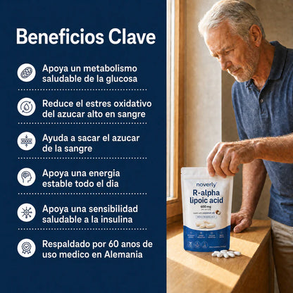 Ácido R-alfa lipoico — Cápsulas blandas de 600 mg en forma R pura