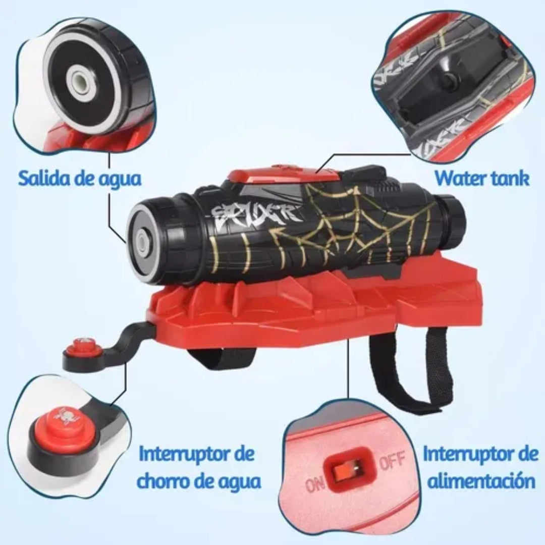 BRAZO SPIDER MAN LANZADOR DE BOLITAS HIDROGEL + GUANTE + BATERÍA