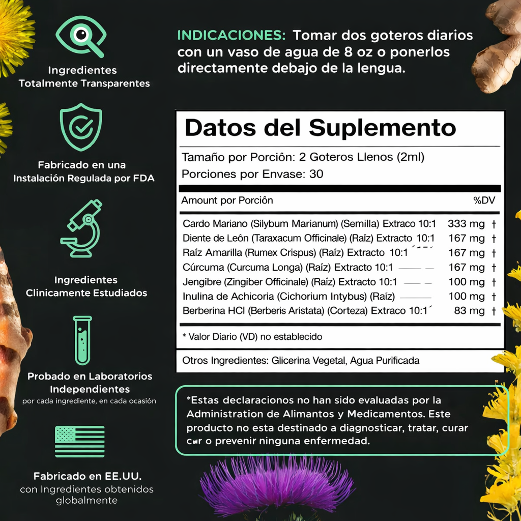 Super Liver Desintoxicación 3 en 1 - hígado, estómago e intestinos