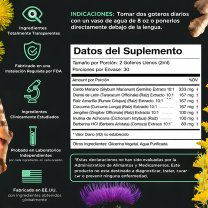 Super Liver Desintoxicación 3 en 1 - hígado, estómago e intestinos